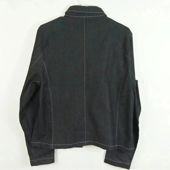 Vintage Y2K Dark Denim Like Chambary Button Up Lightweight Jean Jacket - Picture 5 of 6